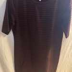 Lou & grey  Women's  Ribbed Sweater Dress Size M Crewneck Short Sleeve, Pockets Photo 0