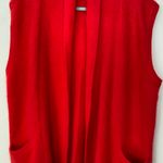 Rafaella Angora Rabbit Hair Lambswool Nylon Open Front Sweater Red Photo 4