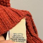 L.L.Bean  Cardigan Warm Orange Open Front Knit Sweater w/ Ribbed Trim Sz M EUC Photo 2