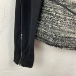 Ann Taylor Black White Tweed Mixed Media Full Zip Blazer Jacket 0 Photo 4