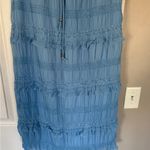 Pastel Blue Maxi Ruffle Princess Skirt Shimmer Whimsical Elastic Waist Fairytale Size M Photo 5
