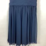 Azazie  Pleated Lace Chiffon Dress Blue Photo 5