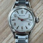 Bulova Rare Vintage 10K Gold Plated Mechanical Ladies Watch Stainless Dial Photo 2