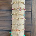 Braided cord bracelet with Spanish Our Father Gold Photo 3