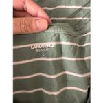 Lands' End Lands’ End Green & White Striped Short Sleeve T-Shirt Relaxed Fit Size Small NWT Photo 4