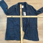 Anthropologie NWT By  Linen Navy Blue Asymmetrical Open Front Blazer Size 12 Photo 1