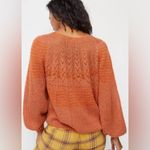 Anthropologie Maeve | Lindsay Pointelle Sweater, Rust, Size S Photo 2