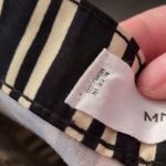 Mango  Mono Black And Cream Striped Straight Leg Jeans Size 2 Photo 5