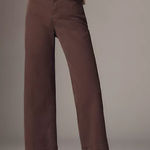 Paige  Chocolate Brown Cropped Jeans Annessa Wide Leg High rise 34 Photo 0