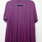 Dressbarn Cardigan Women 3X Open Front Short Sleeve Soft Stretch Workwear Casual Purple Photo 0