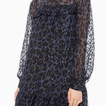 Kate Spade New York Glitter Leopard Light Adriatic Blue/Black Metallic Dress
L Blue Size L Photo 0