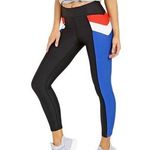 P.E NATION Time Out Colorblock 7/8 Leggings Red Activewear Athleisure EUC Small Black Photo 0