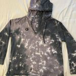 Blue Gray White Tie Dye XL Women's Hoodie with "I can't even" pin black white Photo 0