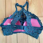 PINK - Victoria's Secret VS Pink // Green Push-up High Neck Bralette Photo 2