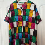 Act III Mardi Gras‎ Multi Color Checkered Button Front Shirt Size 20W Photo 0