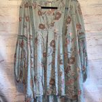 Anthropologie Free People Dress Womens Small Just The Two Of Us Tunic Mini Floral Blue Top Photo 1