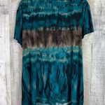 Apostrophe Size 26-28W Faux Wrap Deep V-Neck Short Cap Sleeves Tie Dye T… Photo 1