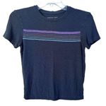 American Eagle  Black Striped Short Sleeve T Shirt Sz XS Photo 0