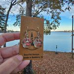 Handmade  Resin Purple Black Matte Sparkle Paw 925S Beautiful Beacons Earrings Photo 3