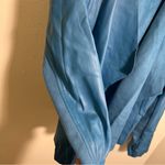 INC International Concepts Vegan Leather Draped Front Jacket Blue M Size M Photo 6