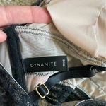 Dynamite  Black Lace Sheer Illusion Triangle Long Line Bralette XS Photo 2