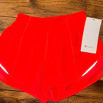 Lululemon NWT  Lowrise 4" Size 4 Hotty Hot Shorts Red Color Rare Color!! Photo 0