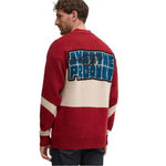 G-Star Raw Unisex Holiday Wool Cardigan Grandpa Chunky Red Beige Blue Sz Large Photo 2