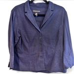 Norton Mcnaughton  Vintage Navy Blue Chambray Blazer Lightweight Linen Blend  10 Photo 0