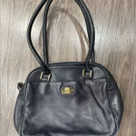 Etienne Aigner Vintage Leather Shoulder Bag Purse Black Navy Photo 0