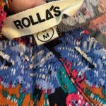 Rollas Size M Eve Tapestry Black Floral Print Button Up Midi Dress Size M Photo 4