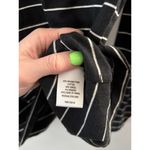 Garnet Hill  Womens Striped Turtleneck Top Medium Black Organic Pima Cotton Photo 3