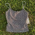 NWT Checkered Floral Tank Black Photo 0
