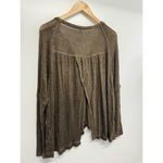 We The Free  Knit Oversized Sweater Size XS V Neck Long Sleeve Tan Black Slouchy Photo 6