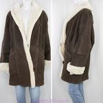 wilson's leather Wilsons penny lane suede shearling lining brown leather coat/jacket, siz…‎ Photo 1