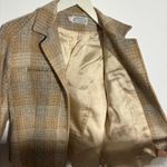 The Villager Suite Women 10 Tan Woven Plaid Jacket And Knee Skirt Vintage Career Photo 7