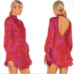 Free People  Red and Purple Floral Aries Mini Dress Photo 2