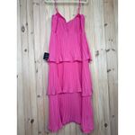 Lulus NWT  Cascading Crush Hot Pink Tiered Midi Dress Wedding Gala Banquet Sz XL Photo 4