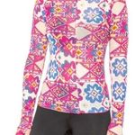 Free People Movement High Jump Long Sleeve Shirt XS Women’s Fairisle Magenta Photo 0