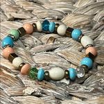 Multicolor Beaded Stretch Triple Bracelet Set Blue Photo 6