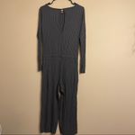 Calé Charcoal Gray Louise Ribbed Long Sleeve Wide Leg Jumpsuit‎ Size S Photo 2