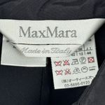 Max Mara Black Silk Fit Flare Midi Shirt Dress Belted Long Sleeve Dress Size 10 Photo 14