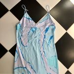 Simon Miller  Esmond Printed Sleeveless Slip Dress Swirls Swirly Baby Blue size L Photo 6