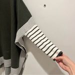 LIE IN OLIVE FIELDS STRIPED OVERSIZE KNIT CAPE SWEATER White Size L Photo 7
