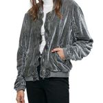 Free People  Ruched Velvet Bomber Photo 0