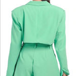 We Wore What NWT  X DANIELLE BERNSTEIN GREEN CROPPED BLAZER Photo 1