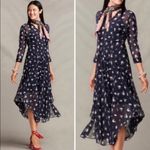 CAbi  Midnight Navy Pemberley Floral Print Midi Dress - size 6 Photo 1