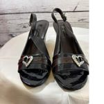 Brighton Women's  Black Cork Slingback Wedge Sandals US 10 Photo 0