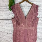 City Chic Blush Pink Eyelash Hem Lace Deess Photo 2