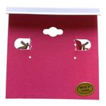 Isaac Mizrahi  NWT Gold Tone Clear Rhinestones Black Stones Hoop Earrings Photo 9