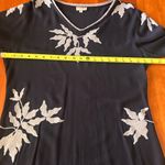 Scully Size Large Black With Gray Embroidery Tunic Top Lace Trim Western Boho Photo 6